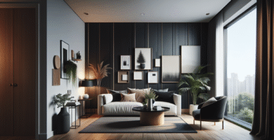 Temporary Solutions for Renters: Dark Accent Wall Ideas